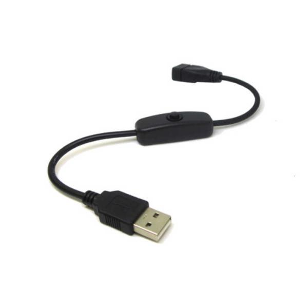 タイムリー　電源スイッチケーブル [USB-A オス→メス USB-A /0.29m] ブラック　U...