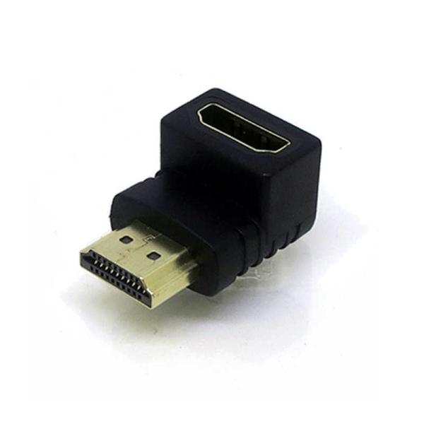 変換名人JAPAN　HDMI延長プラグ ［HDMI オス→メス HDMI］ 下L型 ブラック ［HD...