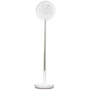 ライフオンプロダクツ　扇風機 DCモーター搭載 (省エネタイプ) 自動首振り機能あり 折りたたみ コードレス ホワイト　LCAF031-WH