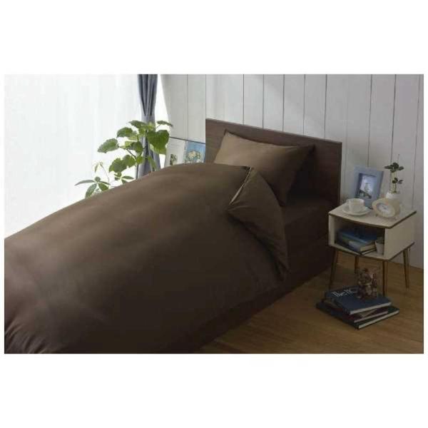 生毛工房　掛け布団カバー 80サテン ダブルロングサイズ (綿100%/190×230cm/ショコラ...