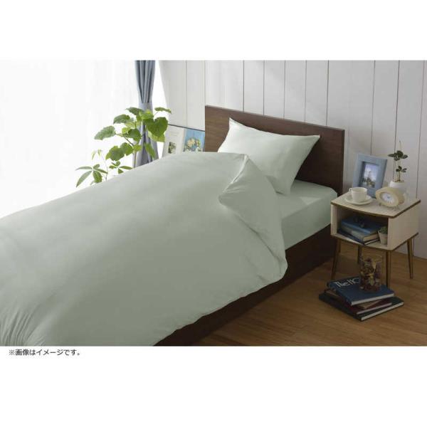 生毛工房　掛け布団カバー 80サテン ダブルサイズ (綿100%/190×210cm/ミントグリーン...