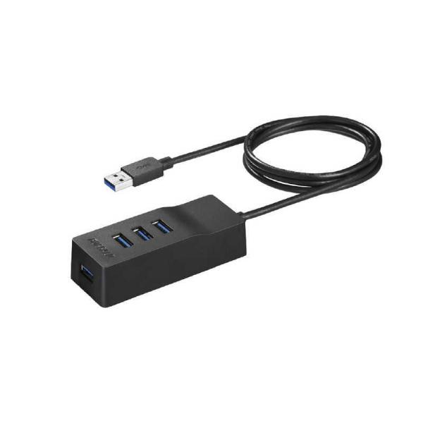 BUFFALO　USB3.0上挿し4ポートセルフパワーハブマグネット付きブラック　BSH4A310U...