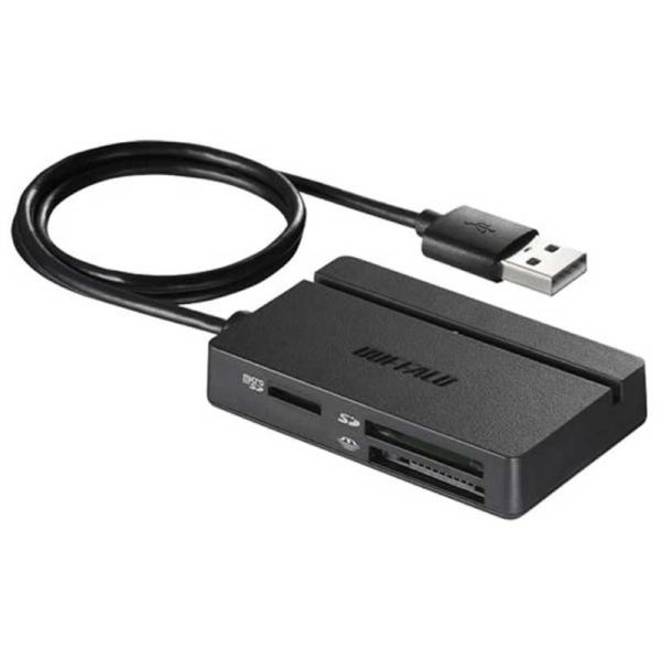 BUFFALO　USB2.0 マルチカードリーダーライター (ブラック)　BSCR100U2BK