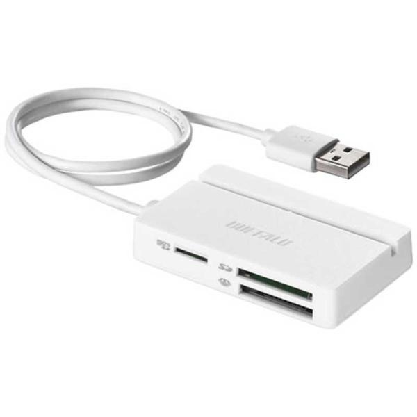 BUFFALO　USB2.0 マルチカードリーダーライター (ホワイト)　BSCR100U2WH