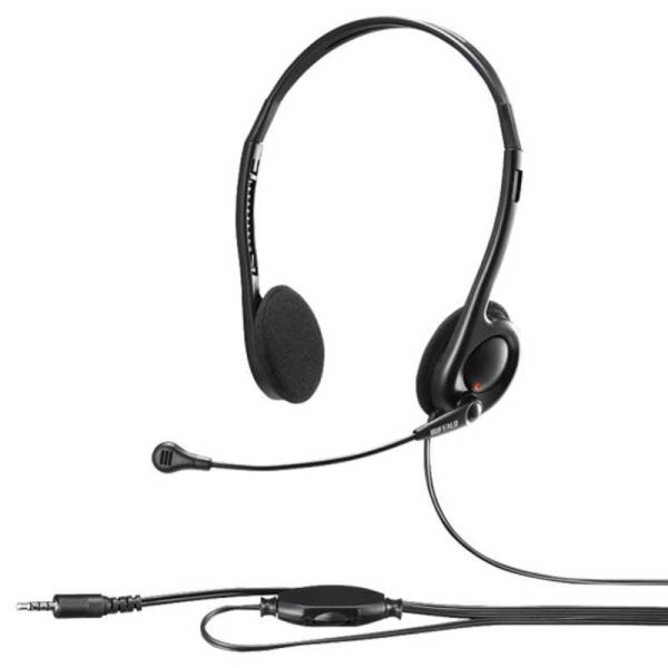 BUFFALO　両耳ヘッドバンド式ヘッドセット 4極　BSHSHCS100BK ブラック