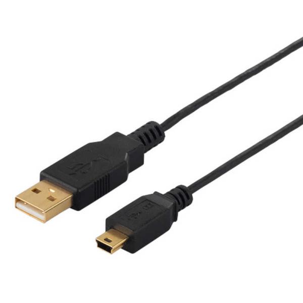 BUFFALO　USB2.0ケーブル (A to miniB) スリム 0.5m ブラック　BCUA...