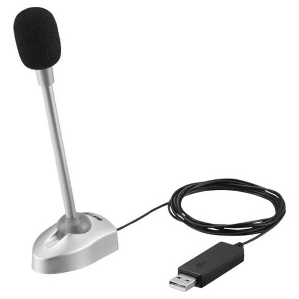 BUFFALO　マイクロフォン USB接続 小型スタンドタイプ　BSHSMUM110SV シルバ−