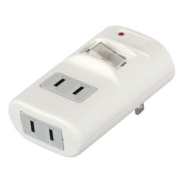 BUFFALO　2分配タップ 集中スイッチ 雷サージ防止付き　BCTAPD03WH ホワイト