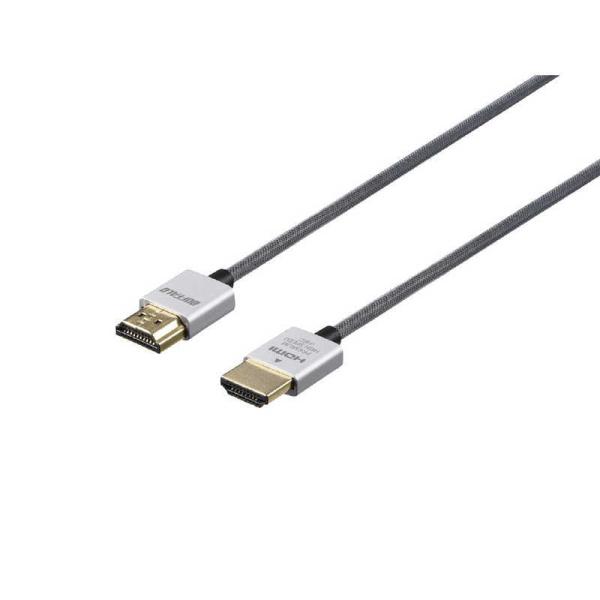 BUFFALO　HDMIケーブル Premium シルバー [2m /HDMI⇔HDMI /スリムタ...