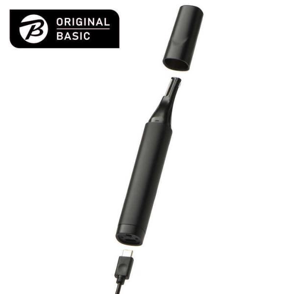 ORIGINALBASIC　フェイストリマー(顔・眉・鼻・耳)充電交流式 Type-C対応 ブラック...