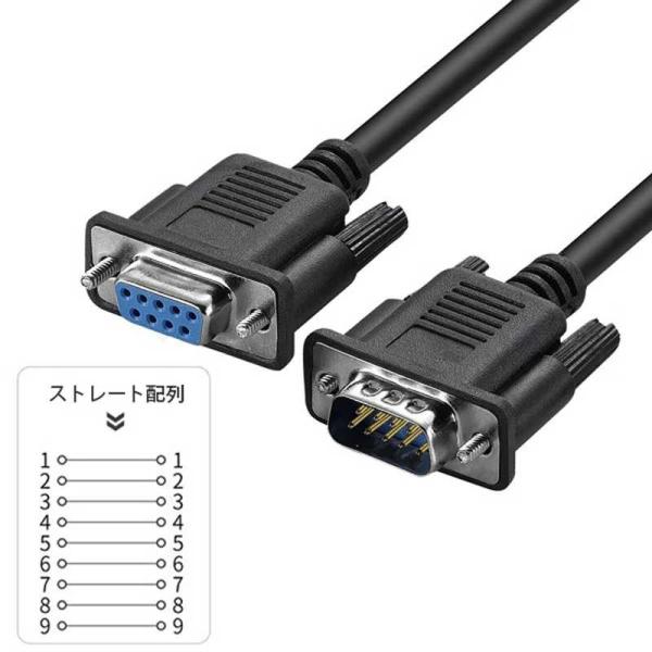 YOUZIPPER　RS-232Cケーブル/ オスメス/ ストレート/ 1.5m　DB9-MF15
