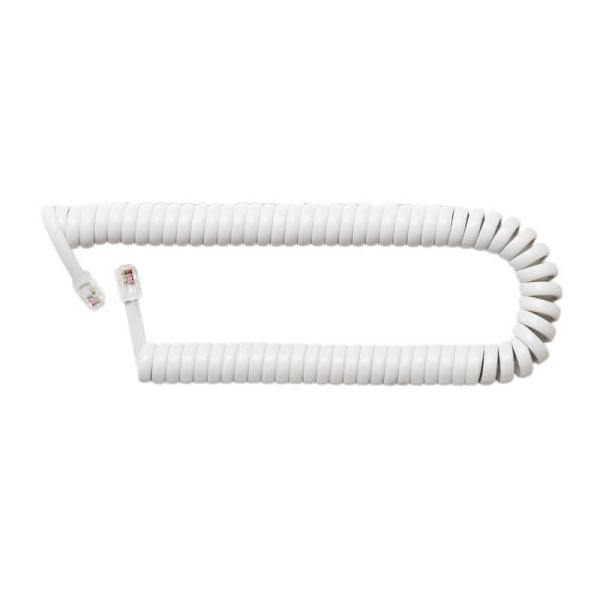 ナカバヤシ　受話器用カールコード 0.3m ストレート結線 白　DCJ403SWH