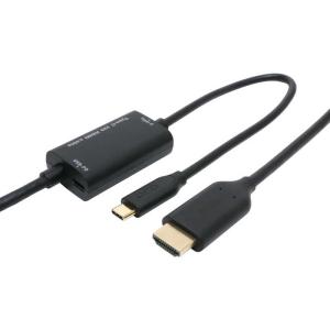 ナカバヤシ　USB Power Delivery給電ポート搭載 USB-C→HDMI 変換ケーブル 3m　USD-PFH30/BK