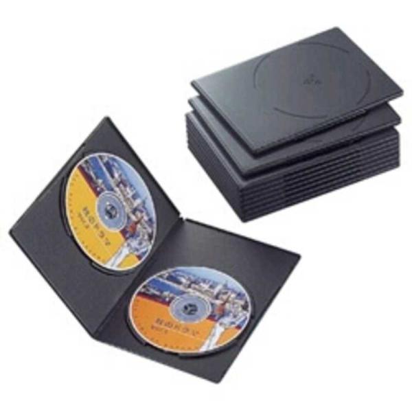 エレコム　ELECOM　スリムDVDトールケース(2枚収納/10枚セット)「ブラック」　CCD-DV...