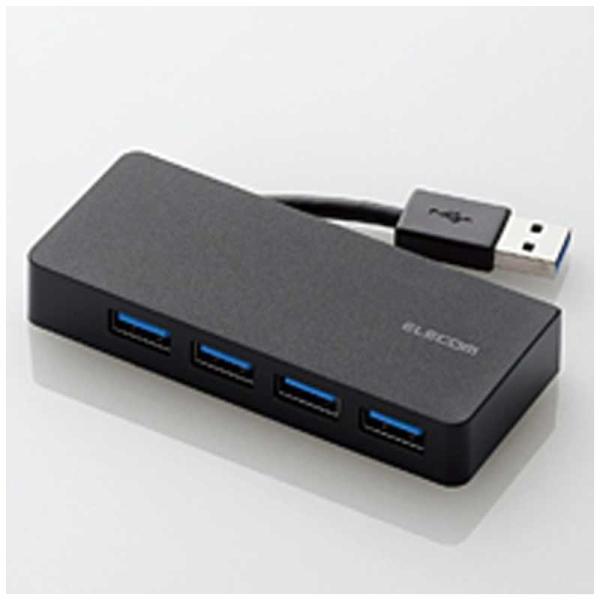 エレコム　ELECOM　USBハブ 4ポートUSB3.0ハブ ケーブル収納タイプ　U3H-K417B...