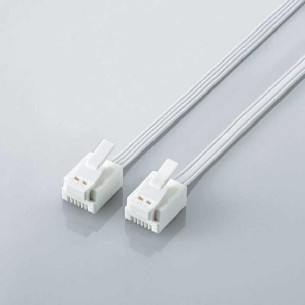 エレコム　ELECOM　スリムモジュラーケーブル (15m/4極6芯/爪折れ防止/ホワイト)　MJ-...