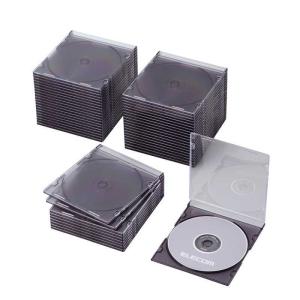 エレコム　ELECOM　CD/DVD/Blu-ray対応収納スリムケース(1枚収納×50セット)　CCD-JSCS50CBK｜y-kojima
