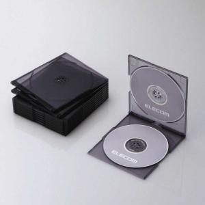 エレコム　ELECOM　CD/DVD/Blu-ray対応収納スリムケース(2枚収納×10セット・クリアブラック)　CCD-JSCSW10CBK