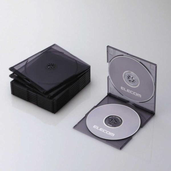 エレコム　ELECOM　CD/DVD/Blu-ray対応収納スリムケース(2枚収納×10セット・クリ...