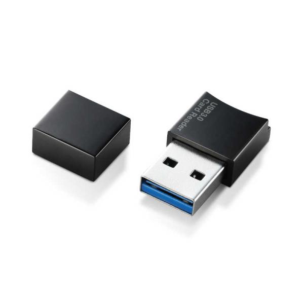 エレコム　ELECOM　USB3.0 メモリリーダライタ microSD専用 ストラップ付 (ブラッ...