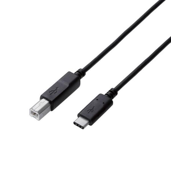 エレコム　ELECOM　0.5m[USB-C⇔USB-B]2.0ケーブル 充電・転送 ブラック　U2...
