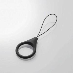 エレコム　ELECOM　〔フィンガーストラップ〕 スマートフォン用フィンガーストラップ シリコン L ブラック　P-STF01LBK｜コジマYahoo!店