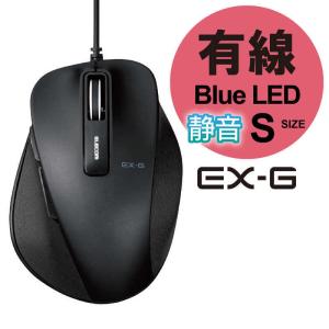 エレコム ELECOM 有線BlueLEDマウス静音EX−G Sサイズ M-XGS10UBSBK