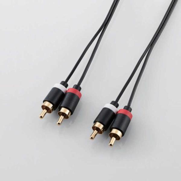 エレコム　ELECOM　オーディオケーブル RCAピンプラグ×2-RCAピンプラグ×2(ブラック/3...