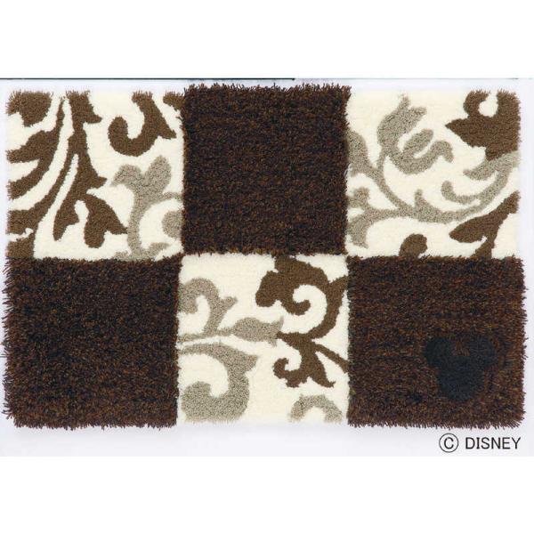 スミノエ　玄関マット ミッキー/チェッカーボード(50×80cm/ブラウン)　