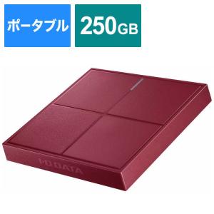 IOデータ　コンパクト筐体 ポータブルSSD 250GB 【PS4、PS5動作確認済】 レッド　SSPL-UT250R｜コジマYahoo!店