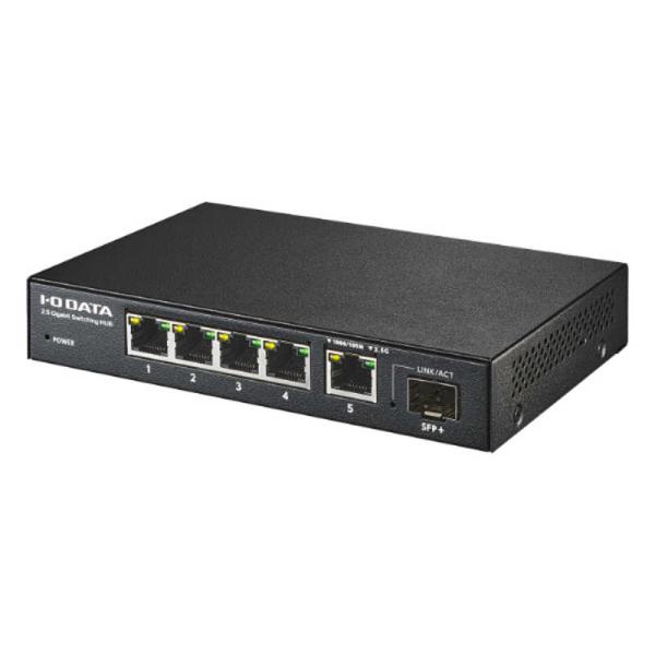 IOデータ　10G対応SFP＋搭載2.5Gアンマネージスイッチングハブ ブラック　BSH-QG05