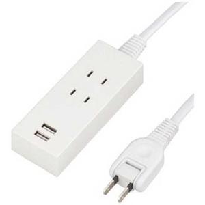 ヤザワ　USB充電ポート付きOAタップ(2.5m) 2AC+2USB2.1A(ホワイト)　Y024025WH2U