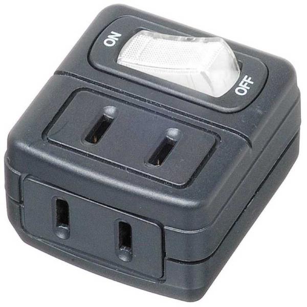 ヤザワ　省エネタップ ブラック Y02FU210BK [直挿し /2個口 /スイッチ付き（一括）]　...