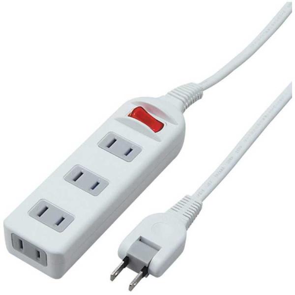 ヤザワ　耐トラ付 タップ ホワイト Y02S412WH  2.0m  4個口  スイッチ付き（一括）...