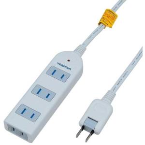 ヤザワ 雷サージ付延長コード タップ 4個口 1m 白  Y02KS401WH