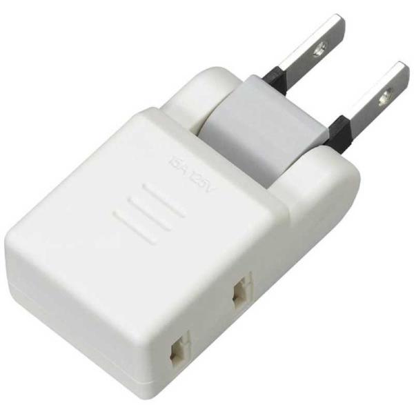 ヤザワ　極小コーナータップ　ホワイト　［直挿し　／２個口　／スイッチ無］　Y02CM200WH