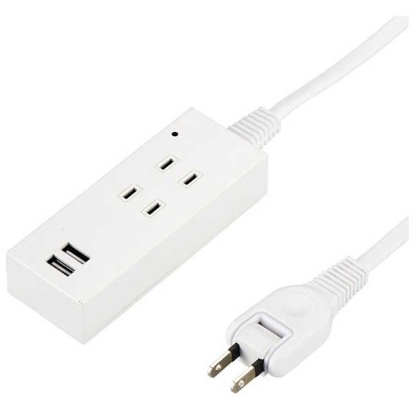 ヤザワ　電源タップ ホワイト Y02K4015WH2U [1.5m /2個口 /2ポート /スイッチ...