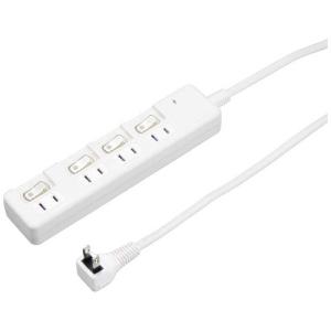 ヤザワ 雷ガード付4個口節電タップ2m ホワイ...の詳細画像1