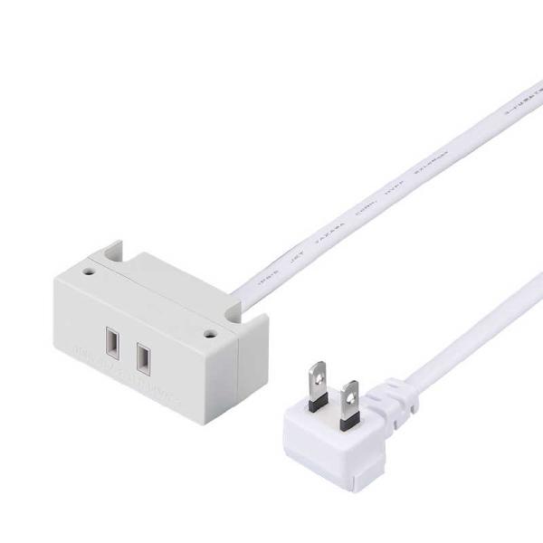 ヤザワ　家具用コンセント1個口1.8m 白 取り付けたいところにネジで固定 ［1.8m / 1個口 ...