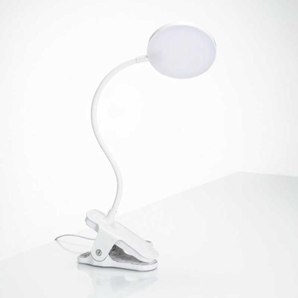 ヤザワ　LEDクリップライト調光調色機能付き ホワイト 3 段階調光・3段階調色(電球色〜白色〜昼白...