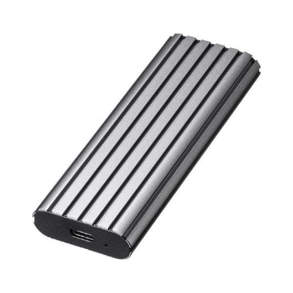 サンワサプライ　ＳＳＤケース　ＵＳＢ−Ｃ＋ＵＳＢ−Ａ接続　シルバー　［ＮＶＭｅ　／１台　／Ｍ．２対応...