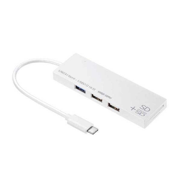 サンワサプライ　USB Type Cコンボハブ カードリーダー付き　USB-3TCHC16W