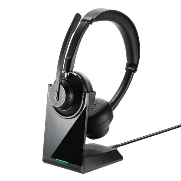 サンワサプライ　Bluetoothステレオヘッドセット(クレードル付き・デュアルマイク)　MM-BT...