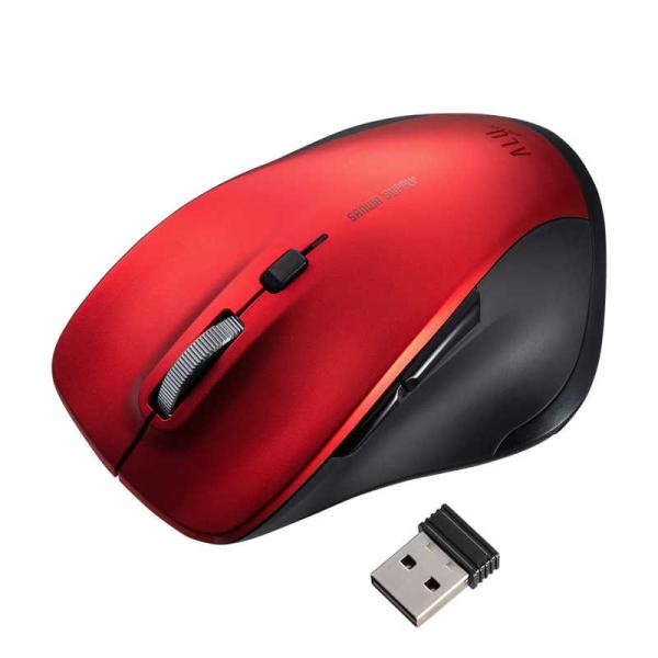 サンワサプライ　マウス [BlueLED /無線(ワイヤレス) /5ボタン /USB] レッド　MA...