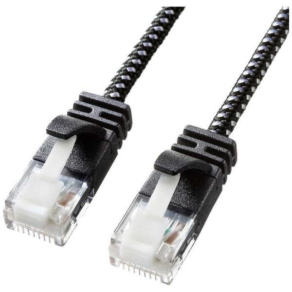 サンワサプライ　ＬＡＮケーブル　［カテゴリー６Ａ　／３ｍ　／スタンダード］　つめ折れ防止　細径メッシ...