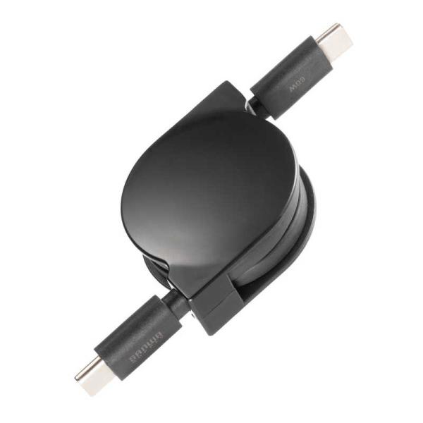 サンワサプライ　USB2.0 Type-C 巻取りケーブル PD60W ブラック　KU-CCP60M...