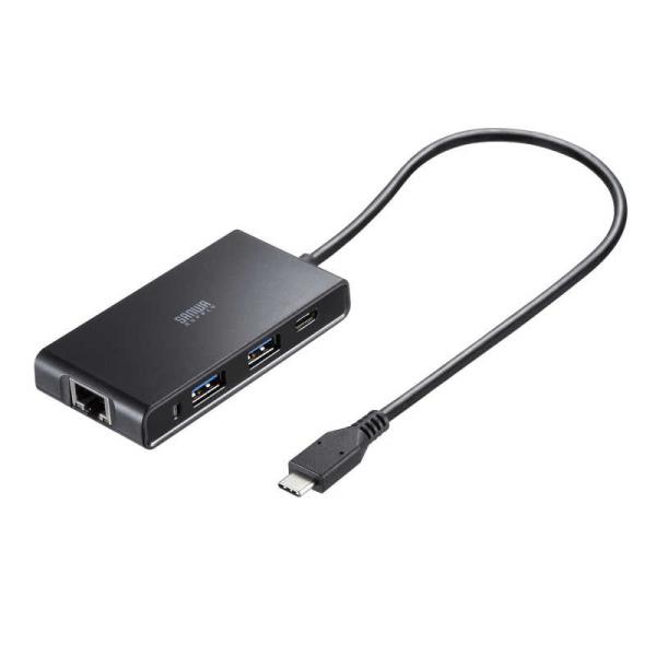 サンワサプライ　LAN変換アダプタ AC電源 ［USB-C オス→メス LAN /USB-C＋USB...