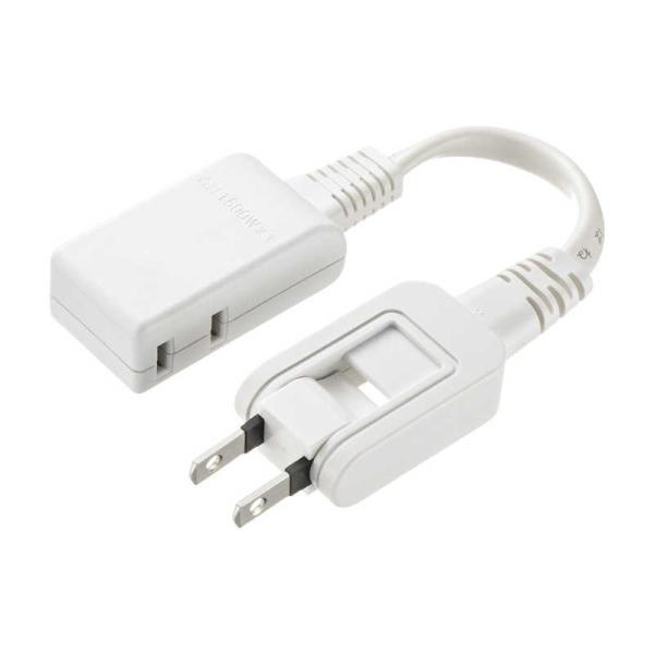 サンワサプライ　マイクロタップ 2個口 0.1m ホワイト　TAP-M601W