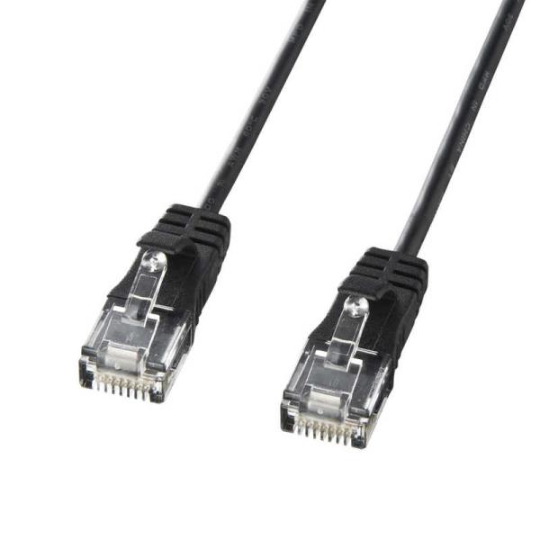 サンワサプライ　カテゴリ６準拠　極細ＬＡＮケーブル　（ブラック・３ｍ）　KB-SL6-03BK