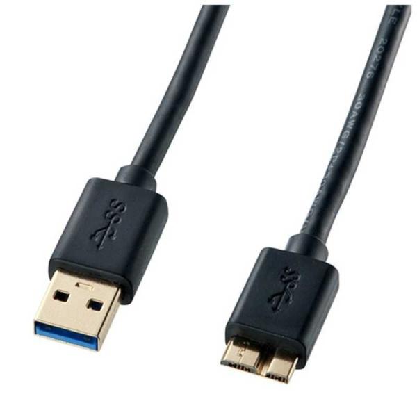 サンワサプライ　1.8m USB3.0ケーブル「A」⇔「microB」　KU30-AMC18BK (...
